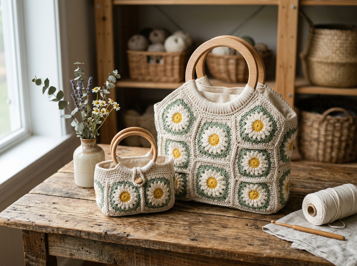 Handmade Daisy Shoulder Bag